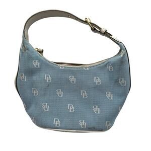 Vintage Y2K Dooney & Bourke Signature Monogram Bucket Handbag Powder Blue